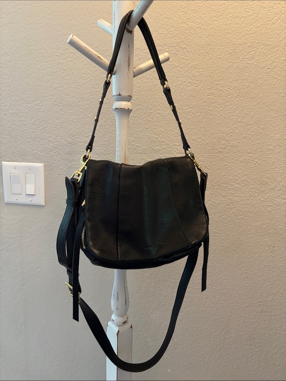 Aimee Kestenberg Cortu Black Leather Shoulder Bag - Classic Everyday Tote